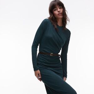 Top Shop Teal Long Sleeve Maxi Dress
